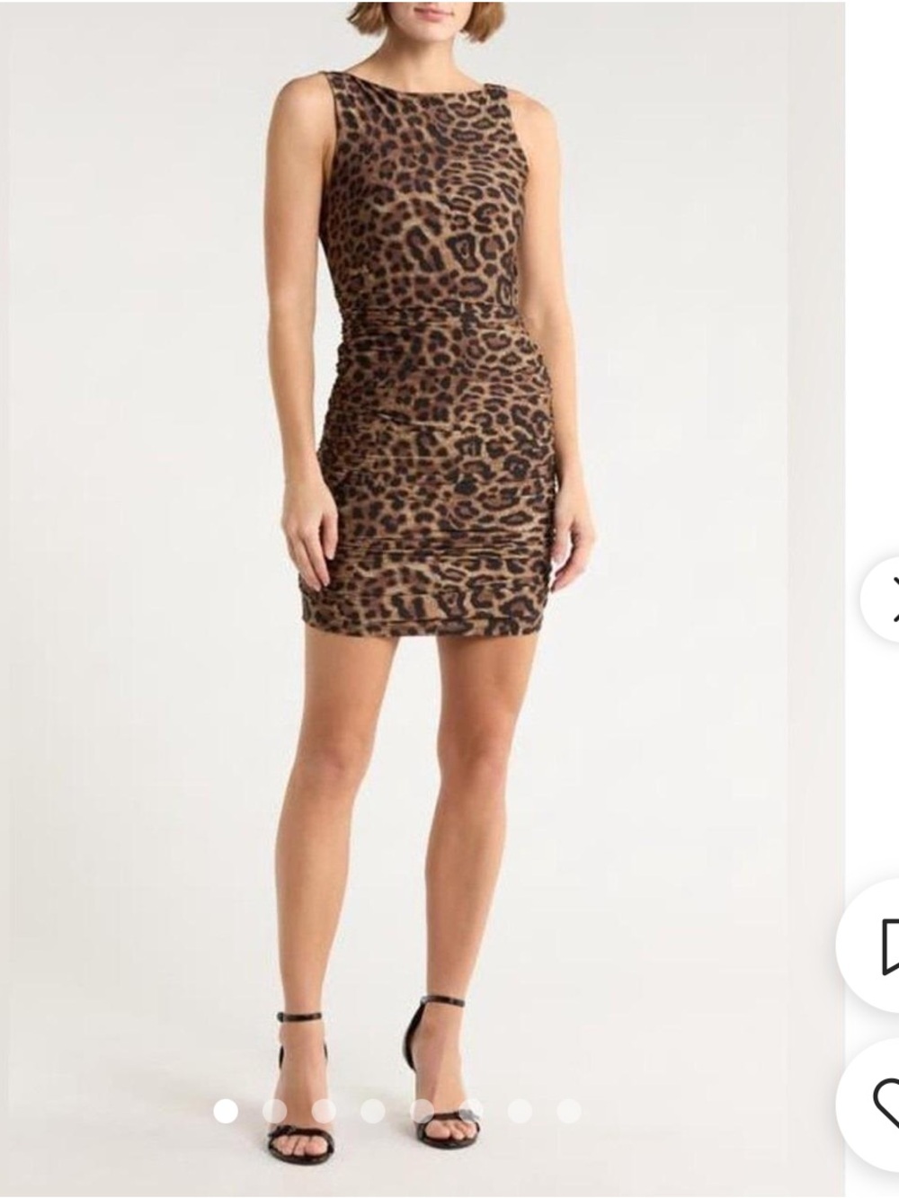 AFRM NORDSTROM-Leopard Print Mini Dress - Brown